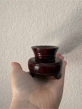 Handheld Decorative Wood Pedestal - Dark Mahogany